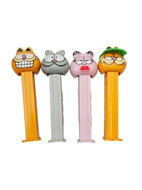 Vintage Garfield Lot of 4 Pez Dispensers Garfield, Arlene, Nermal Pink Gray